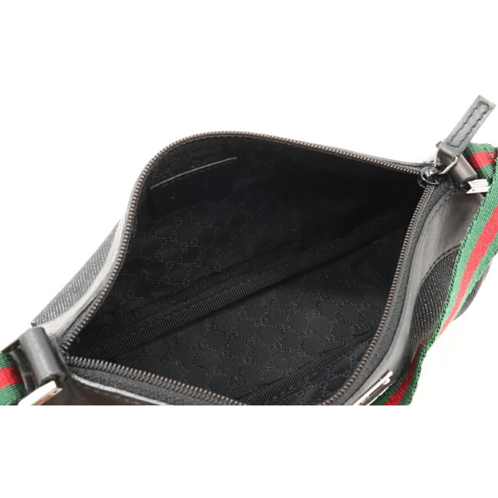 Gucci Pouch Leather Black Accessory Sherry Line View 5